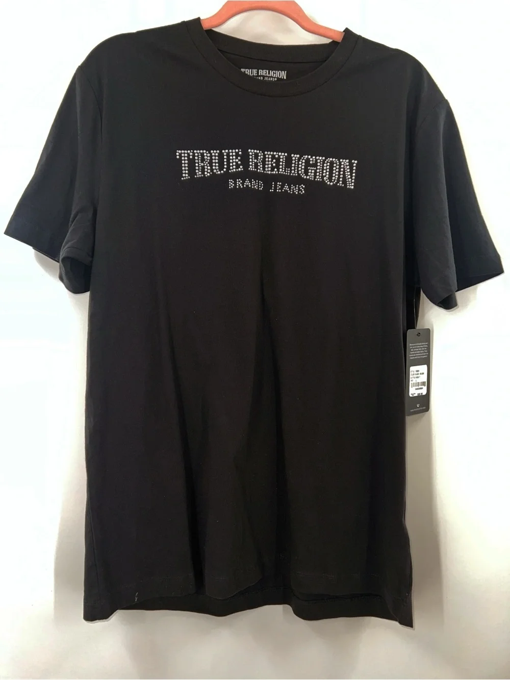 True Religion NWT Men's Studded Arch Logo Tee in Black size Large